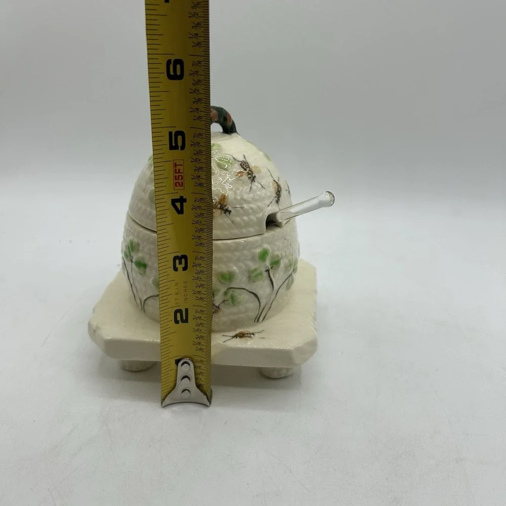 MARUHON WARE- CLOVIA BEE HIVE HONEY POT-RARE-1930's-1940,s, VINTAGE‎ w/ Spoon